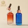 Em Estoque Novo Atacado Transparente 30ml Frasco Conta-gotas Embalagem para Óleo Essencial para Sérum Cosméticos com Cabeça de Borracha e Anel de Madeira