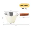 Taza Medidora de Espresso con Mango de Nogal Acero Inoxidable con Mango y Escala Taza de Extracción Taza Pequeña para Leche 100ml