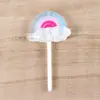 Juguete de Comida Simulada Lollipop Arcoíris Luminoso Colgante DIY para Llavero de Teléfono Móvil Material Hecho a Mano Pegamento de Crema