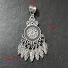 Atrapasueños Retro Étnico Transfronterizo Europeo y Americano Colgante con Borla Colgante Pulsera de Plata Tibetana de Metal Accesorios para Ropa
