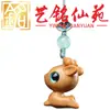 Madera Maciza Tallada Ciervo Pequeño Volador Colgante para Celular Yi Ming Xian Yuan Wen Wan Adornos Encantador Estilo Pareja Colgante para Bolsa