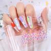 Lujo ligero ojo de gato taladro de uñas juego completo tridimensional 3D flash hielo a través de taladro de uñas joyería de uñas de vidrio europeo al por mayor