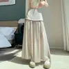 Ropa de Mujer Malla Empalmada Falda de Doble Capa para Mujer Verano Nuevo Estilo Cintura Alta Adelgazante Línea A Ajustada a la Cadera Longitud Media