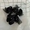 Diadema de Lazo de Malla de Perlas Multicapa de Alta Gama Coreana, Cuerda Elegante para Cola de Caballo, Alta Elasticidad, No Daña el Cabello, Banda para el Cabello