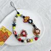 Estilo Girly ins Bob Esponja Patricio Estrella Dibujos Animados Funda para Teléfono Móvil Pulsera Cordón Colgante Cámara CCD Cuentas Hechas a Mano