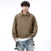 Jaqueta Casual de Couro PU da Moda para Homens, Novo Estilo Primavera e Outono, Peça Superior Versátil Masculina, Jaqueta de Couro com Gola Lapela Estilo Coreano