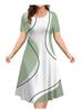 Amazon TK Ropa de Mujer, Vestido de Manga Corta para Mujer, Vestido Holgado, Sudadera a Rayas 3D, Hugh