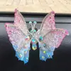 Pegatina de Mariposa Súper Hada 3D Dibujos Animados Estilo Antiguo Lindo Iridiscente Decoración para Coche con Pedrería en Forma de Corazón para Salida de Aire Interior del Coche