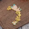 Estilo Antiguo Aleación Mariposa Flor Punto Accesorios Dinastía Han Paso Mecedora Pasador de Mariposa Accesorios para el Cabello Abanico Redondo Materiales Hechos a Mano