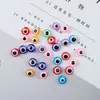 Ojo de Diablo de Resina Redondo Plano Rayas Arcoíris Cuentas Sueltas Hecho a Mano DIY Fabricación Pulsera Collar Joyería Accesorios Material