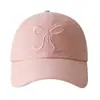 Gorra de Béisbol Rosa Bordada con Lazo para Mujer, Adecuada para Todas las Estaciones, Protección Solar, Estilo Coreano, Dulce y Linda, Circunferencia de Cabeza Grande, Hace que la Cara Parezca Más Pequeña, Versátil