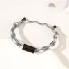 Pulseira Tubular Europeia e Americana Transfronteiriça com Cordão Duplo Colorida Aço Inoxidável Cor Impressão e Gravação Pulseira de Corda Trançada Ajustável