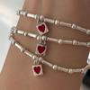 Pulsera de amor de bambú con sentido del diseño de alta gama estilo coreano para niñas otoño e invierno plata esterlina S925 linda simple estilo frío