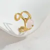 Anel Ajustável Simples em Aço Inoxidável com Formato de Flor Popular Transfronteiriço para Mulheres, Anel Feminino Estilo Doce Ins Atacado