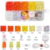 Caja de 10 Compartimentos con Juego de Cuentas de Vidrio para Semillas y Cuentas Acrílicas para Materiales de Cadena de Teléfono, Cuentas para Pulseras Hechas a Mano DIY, Cuentas Sueltas