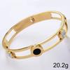Pulsera de oro de 18k al por mayor transfronteriza directa de fábrica, brazalete de acero de titanio para mujer de alta calidad que no se desvanece