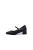 Zapatos Mary Jane elegantes de piel de cabra texturizada, estilo retro, con hebilla pequeña dorada, tacón medio grueso, punta cuadrada, de cuero para mujer, primavera 2024