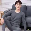 [100%] Algodón Puro Set de Ropa Interior Térmica para Hombre Cuello Medio-Alto Ropa de Otoño y Pantalones Largos A Prueba de Frío y Calentamiento Rápido Pijama de Algodón de Capa Base