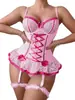 Ropa interior sexy con encaje de mariposa y tirantes finos, pijama sexy de talla grande y pecho pequeño 4379