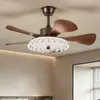 Ventilador de techo retro estilo francés con potente flujo de aire, nuevo modelo 2026, ventilador de techo y luz integrados para comedores, diseño creativo de mediados de siglo para dormitorios