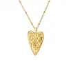 Estilo Nuevo Europeo y Americano Personalizado Versátil Cadena de Doble Capa de Acero Inoxidable Oro de 18K Colgante de Corazón Semi-estéreo Collar de Doble Capa