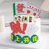 Decoração de bolo de aniversário tema Mahjong rica flor auto-adesiva cartão mahjong chocolate vestido de fantasia Decoração