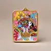 Pingente Thangka do Tibete Zakilam Quadrado Liga de Aço Titânio Dourado Várias Cores Padrões Dourados Podem Ser Escolhidos Direto da Fábrica