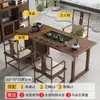 Nueva Mesa de Té para Balcón de Madera Maciza Estilo Chino, Moderna y Sencilla, Mesa de Café para Sala de Estar del Hogar, Modelo Nuevo 2024 Mesa de Té, Juego de Té Multifuncional