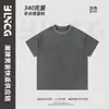 Marca Tendência Bg Verão Pesado Lavado Estilo Americano Waffle Floco de Neve Vintage 340g Camiseta de Manga Curta Top Solto Masculino
