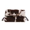 Bolsa de ombro feminina de pelúcia simples e moderna, nova bolsa de ombro feminina de pele macia e encerada, bolsa de axila, primavera de 2025