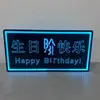 Letrero LED Iluminado Feliz Cumpleaños Acrílico Publicitario Accesorios de Bar Letrero de Mano