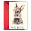 Tarjeta de Saludo de Pascua Nueva Transfronteriza con Juego de Sobres, Tarjeta de Mensaje Creativa con Elementos de Conejito, Huevo y Pascua