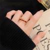Nuevo Anillo Abierto Palacio Antiguo Medio Rojo Angora Esmalte Vintage Lujo Ligero Personalizado Ajustable Apilable