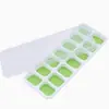 Forma de Gelo com 14 Cubos e Fundo Macio para o Verão Doméstica Forma de Gelo de Apertar Molde de Gelo Quadrado com Tampa Caixa de Gelo Fácil de Soltar