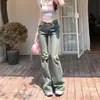 Pantalones vaqueros retro de cintura alta con microcampana para mujer, primavera y verano, nuevos diseños, estilo americano, ajustados, color óxido.