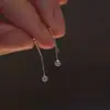 Estilo Coreano Nuevo Pendiente de Línea Exquisito Pequeño de Luz de Estrella Sentido de Alta Gama Pendientes de Botón con Borla de Nicho Moda de Lujo Ligero Accesorios de Pendientes Versátiles para Mujer