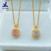Latão banhado a ouro diamante-incrustado moissanite pingente galvanoplastia feminina imitação de ouro joias fábrica direta senhoras pingente colar