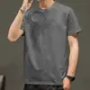Verano Nueva Letra Cuello Redondo Manga Corta Camiseta Camiseta de Hombre Moda Corta Moderna Versátil Tops Casuales Camiseta de Hombre