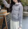 Outono Inverno Novas Roupas de Algodão Femininas Jaqueta de Algodão Solta Casual Leve Quente Moda Patchwork com Capuz Roupas de Algodão Roupa Externa