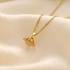 Estilo Coreano Acero Inoxidable Collar Estrella de Amor Femenino Alas de Ángel Moda Versátil Cadena para Clavícula Colgante de Cobre Venta al por Mayor de Fábrica