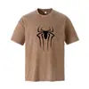Nova Camiseta Retro Americana Lavada com Efeito Desgastado de Manga Curta para Homens e Mulheres, Verão 230g Gola Redonda Casual Roupas Estampadas