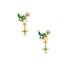 Pendientes de Acero Inoxidable con Cruz y Circonita Pendientes Pequeños para Cartílago del Oído Sentido de Diseño de Pendientes Nicho Invierno Lujo Ligero Pendientes con Sensación de Alta Gama