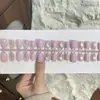 Set de 30 Uñas Postizas Tipo Ojo de Gato en Tonos Graduados Rosa Nude, Tiras Adhesivas Removibles para Uñas, Uñas de Alta Gama Portables que Realzan el Tono de Piel