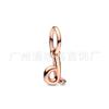 Pulsera Pandora chapada en plata de cobre, abalorios, accesorios DIY, colgante de 26 letras en oro rosa, cadena, joyería