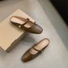 Pantuflas Cerradas de Suela Suave con Plataforma para Mujer, para Usar al Aire Libre, Nuevo Estilo Primavera 2026, Zapatos Planos de Ponerse Fácil, Estilo Perezoso