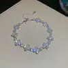 Pulseira Flor de Pedra Preciosa Deslumbrante Austríaca, Pulseira de Luxo Leve e de Alta Qualidade, Joia de Zircônia da Moda Estilo Palácio Europeu e Americano para Mulheres