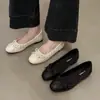 Sapatos Mary Jane com Laço de Bolinhas Estilo Francês para Mulheres, Novo Modelo Primavera 2026, Bico Redondo, Boca Rasa, Sapatilhas com Solado Macio