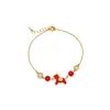 Pulseira Colar de Cavalo do Ano do Zodíaco Banhada a Ouro Real Estilo Chinês Corrente de Suéter de Luxo Leve Conjunto de Joias Simples Elegantes para Mulheres