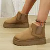 2024 otoño e invierno nuevas botas de nieve de suela gruesa para mujer de comercio exterior zapatos de algodón con forro polar interior punta redonda botas de algodón Amazon