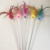 Conjunto de Brinquedos para Gatos Sino de Penas Telescópica Long Rod Cat Kitten Kitten Supplies Cat Toys Self-Hi